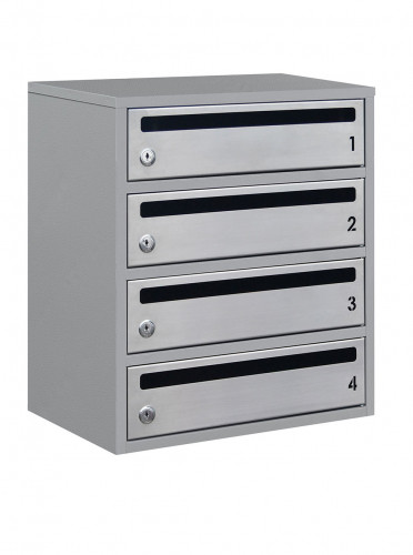 Поштова скринька LEVMETAL багатосекційна Е2-04.F на 4 секції Сіра 455x390x250