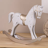 Статуетка кінь-качалка білий деревянний