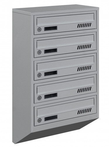 Поштова скринька LEVMETAL багатосекційна Е1-05.А на 5 секцій Сіра 695x390x200