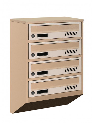 Поштова скринька LEVMETAL багатосекційна Е1-04.А на 4 секції Бежева 585x390x200