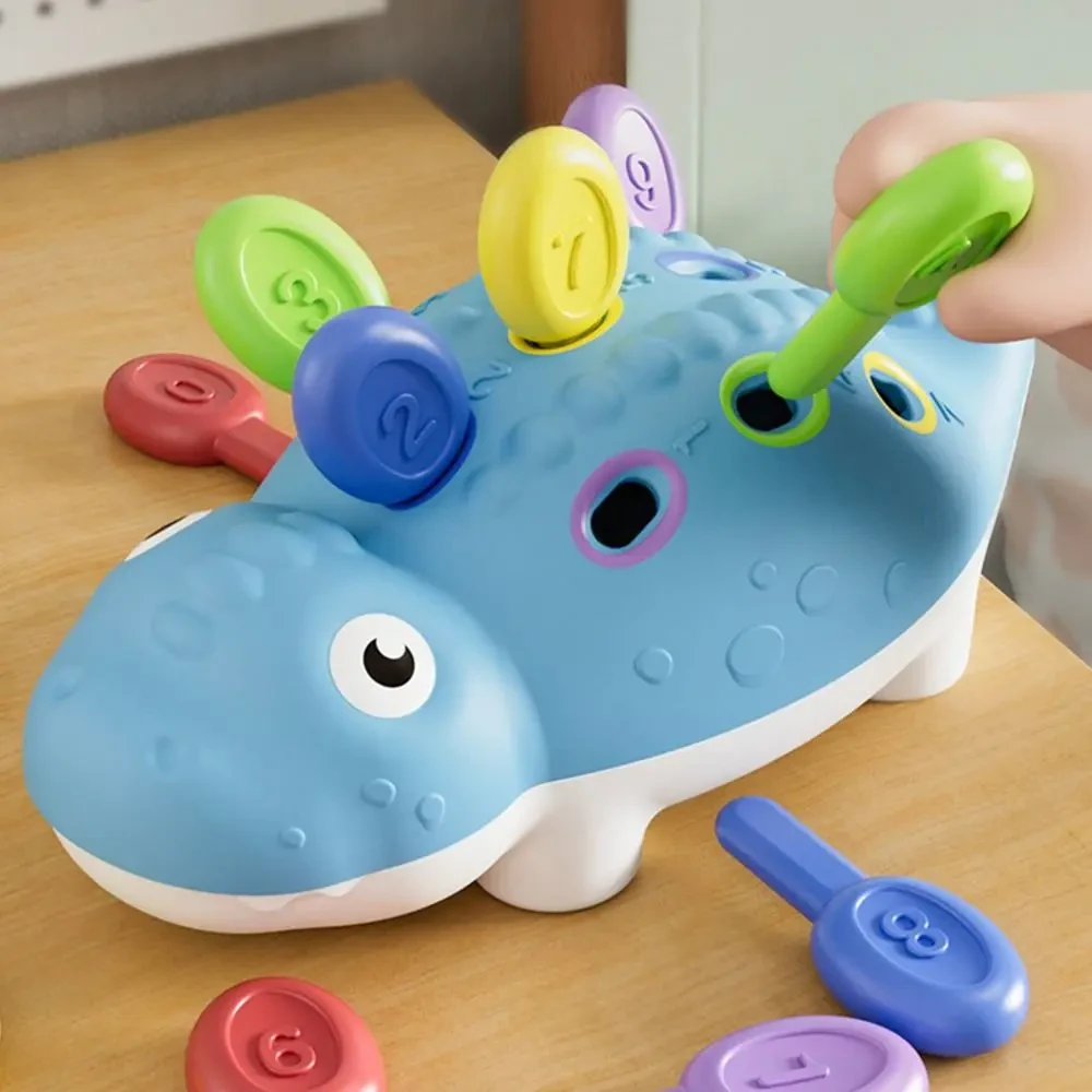 Розвиваюча іграшка з кольорами і цифрами Сортер Динозавр, іграшки для дитячого навчання