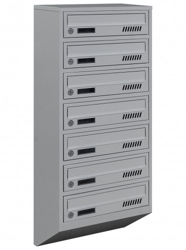 Поштова скринька LEVMETAL багатосекціна Е1-07.А на 7 квартир Сірий 915x390x200