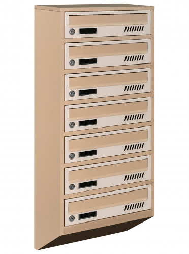 Поштова скринька LEVMETAL Е1-07.А на 7 секцій Бежевий 915x390x200