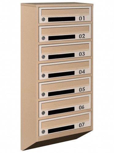 Поштова скринька LEVMETAL багатосекціна Е1-07.D на 7 секцій Бежевий 915x390x200