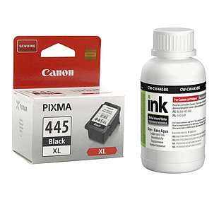 Картридж Canon PG-445XL (8283B001) + Чорнило ColorWay CW-CW445BK02 200мл, фото 1