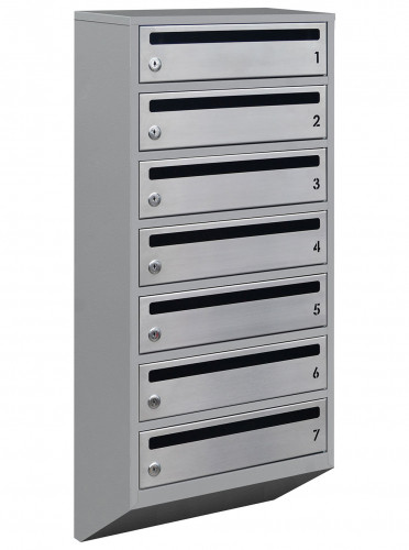 Поштова скринька LEVMETAL Е1-07.F на 7 секцій Сірий 915x390x200