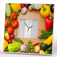 Стильные настенные часы "Овощи" для кухни