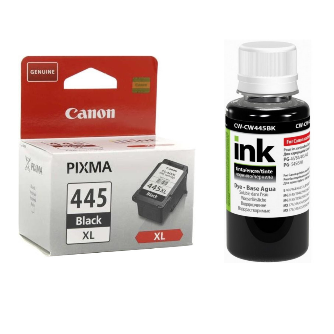 Картридж Canon PG-445XL (8283B001) + Чорнило ColorWay CW-CW445BK01 100мл