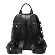 Шкіряний жіночий молодіжний рюкзак чорний на щодень 94413, фото 7