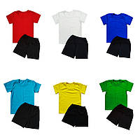 Дитячий комплект для фізкультури футболка та чорні шорти 2,3,4,5,6,7,8 років