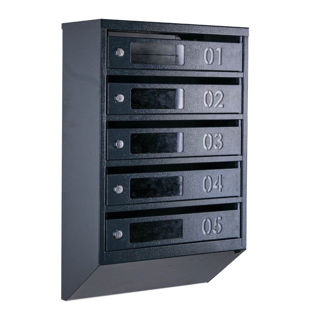 Поштовий ящик Галіндустрія багатосекційний ЯП05D на 5 секцій Антрацит 650×390×200, фото 1
