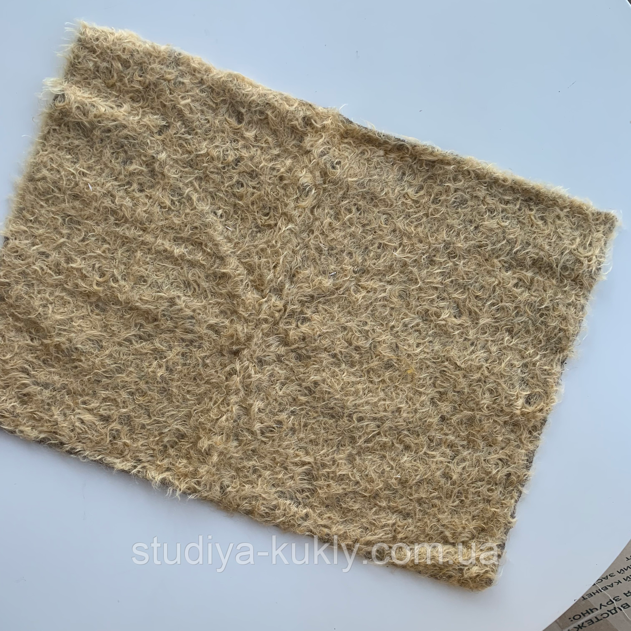 Тедді хутро. Мохер завитий, рідкий ворс довжина  25 мм. Золотистий колір, темна основа. Німеччина., фото 1