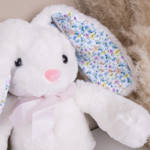 М'яка іграшка заєць в квіточку білий, фото 3