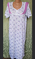 Женская ночная сорочка, рубашка ночная, трикотажная ночнушка. Хлопок. 54-56 р.(замеры в описании)