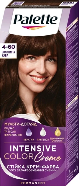 Стійка крем-фарба для волосся Palette, 4-60 Золотиста кава