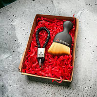 Подарунковий набір MITSUBISHI Плетений  брелок з щіткою для чистки салону авто