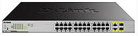 Комутатор D-Link DGS-1026MP 24x1GE c PoE, 2xSFP/GE, 370W