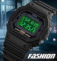 Тактичний чоловічий чорний годинник Skmei Протиударний водонепроникний наручний годинник Спортивний Армійський годинник