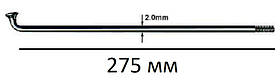 Спиця велосипедна 275мм SLE стальна чорна