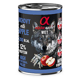 Alpha Spirit Аnchovy With Red Apple - Повнораціонний вологий корм з анчоусами та яблуками для дорослих собак 400 гр