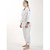 Кімоно для дзюдо дитяче з поясом біле для дівчаток Ippon Gear Future 2.0 Pink щільність 335 гр/м.кв. (140 см), фото 3