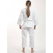 Кімоно для дзюдо дитяче з поясом біле для дівчаток Ippon Gear Future 2.0 Pink щільність 335 гр/м.кв. (140 см), фото 5