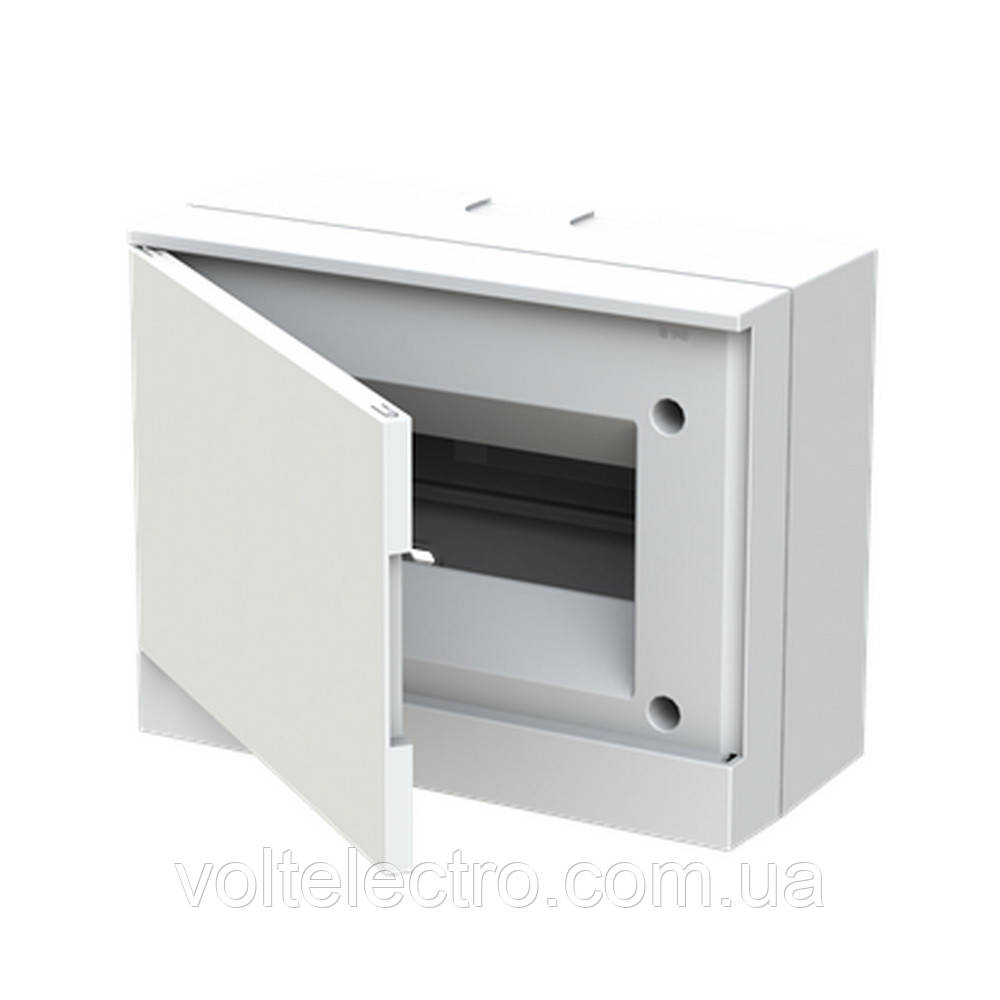 Бокс пластиковий АББ basic E на 8 модулів зовнішній непрозорий, фото 1