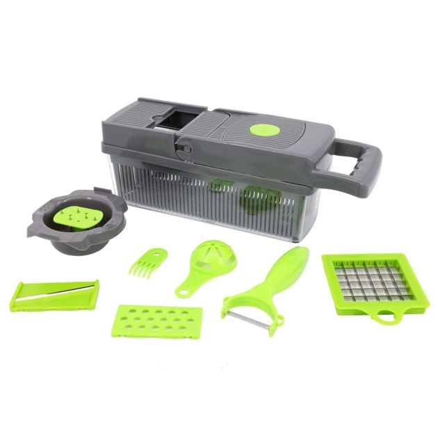 Овочерізка з насадками та контейнером Veggie Slicer 14 в 1 універсальна, фото 1