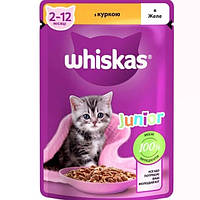 Вологий корм Whiskas Курка в желе для котят пауч 85г (5900951302152)