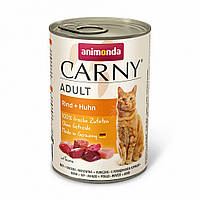 Вологий корм Animonda Carny для дорослих котів з яловичиною та куркою 400 г (4017721837194)
