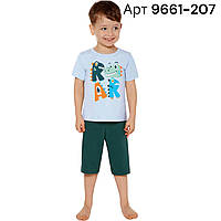 Піжама літня для хлопчика Байкар Туреччина бавовна бриджі футболка Baykar арт 9661-207 Блакитна