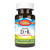 Витамины и минералы Carlson Labs Vitamin D3 + K2, 60 вегакапсул CN9616 SP