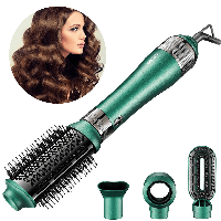 Фен-стайлер для волос 4в1 VGR V-493, Зеленый / Щетка для волос / Профессиональный фен для укладки с насадками