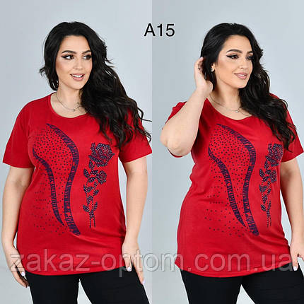 Футболка жіноча напівбатал оптом (3XL-6XL) В'єтнам А15-117027, фото 1