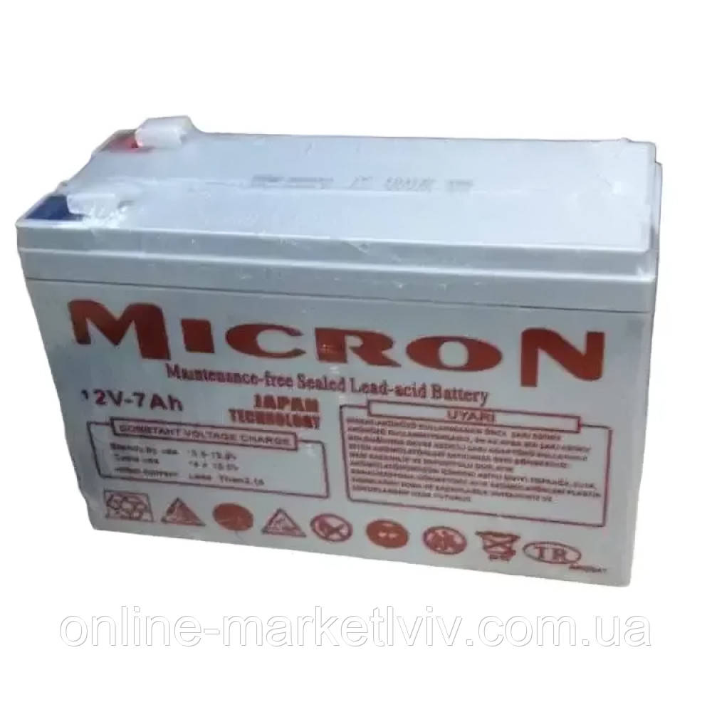 Аккумулятор 12V/7Ah, Micron MCN-12/7 / Аккумулятор для ибп ...