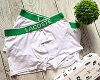 Мужские Трусы боксеры Lacoste трусы Лакоста, боксеры Лакоста , мужское белье Лакоста Белый, M, Lacoste