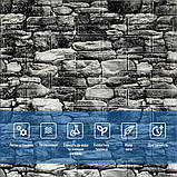 Декоративна 3D панель самоклейка під чорний камінь Катеринославський 700х770х5мм (040) SW-00000483, фото 4