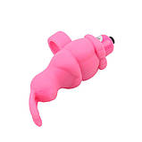 Вібратор на палець як кролик Chisa, рожевий, 10 х 3.2 см, фото 3