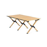 Компактный раскладной стол Naturehike, размер S, алюминиевый, бежевый цвет.