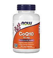 Коэнзим Q10, CoQ10, Now Foods, 30 мг, 240 капсул (NOW-03190)