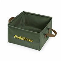 Складной контейнер для воды из ПВХ от Naturehike Square bucket, объем 13 л, армейско-зеленого цвета