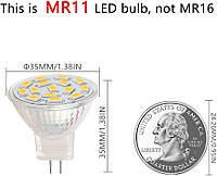 Лампочка MR11 12 В, 3,5 Вт 6000K LED холодный белый