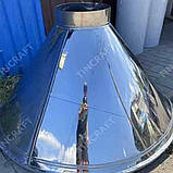 Зонт витяжний круглого перерізу Ø 1050 мм з нержавіючої сталі для круглого гриля конусна, фото 9