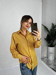 Жіноча сорочка в смужку 2334 (42-44, 46-48) (кольори: жовтий, синій) СП