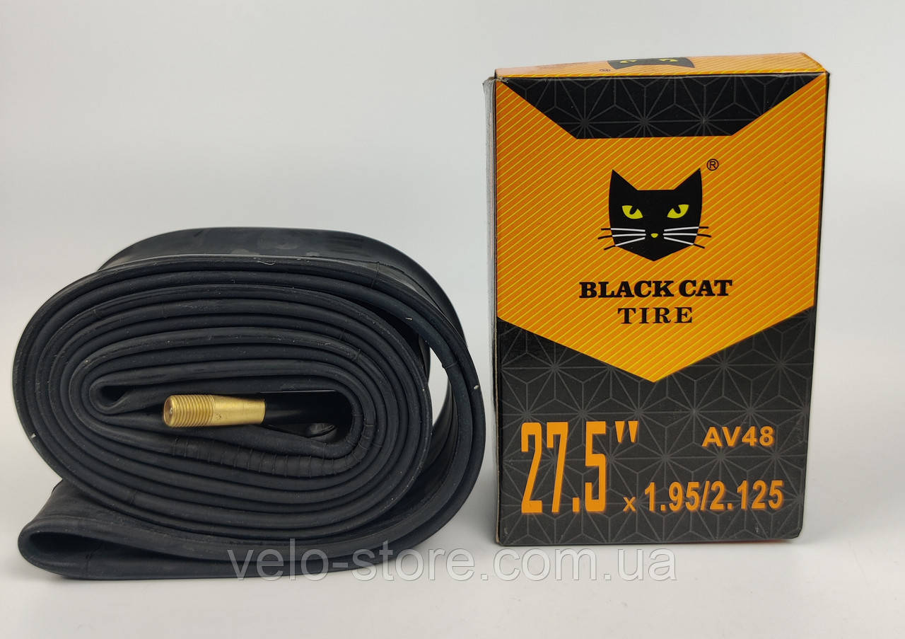 Велокамера 27.5х1.95 - 2.125 AV 48 Black Cat. Велосипедна камера 27.5. Камера для велосипеда 27.5