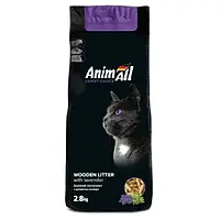 Древесный наполнитель AnimAll с ароматом лаванды, для кошек, 2.8 кг