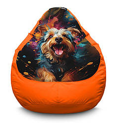 Крісло мішок «Йоркширський терьер у фарбах» Оксфорд
