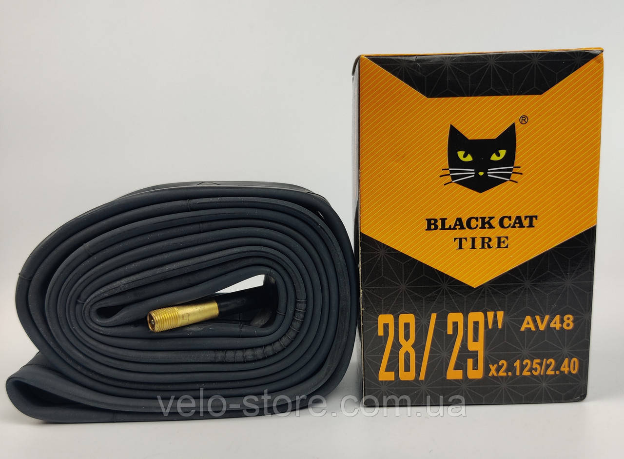 Велокамера 29х2.125 - 2.40 AV 48 Black Cat. Камера для велосипеда 29. Велосипедна камера 29
