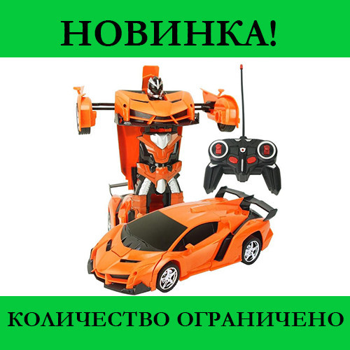 Машинка Трансформер Lamborghini Robot Car Size 1:18 Оранжевая с пультом! Улучшенный - фото 1 - id-p2128360383