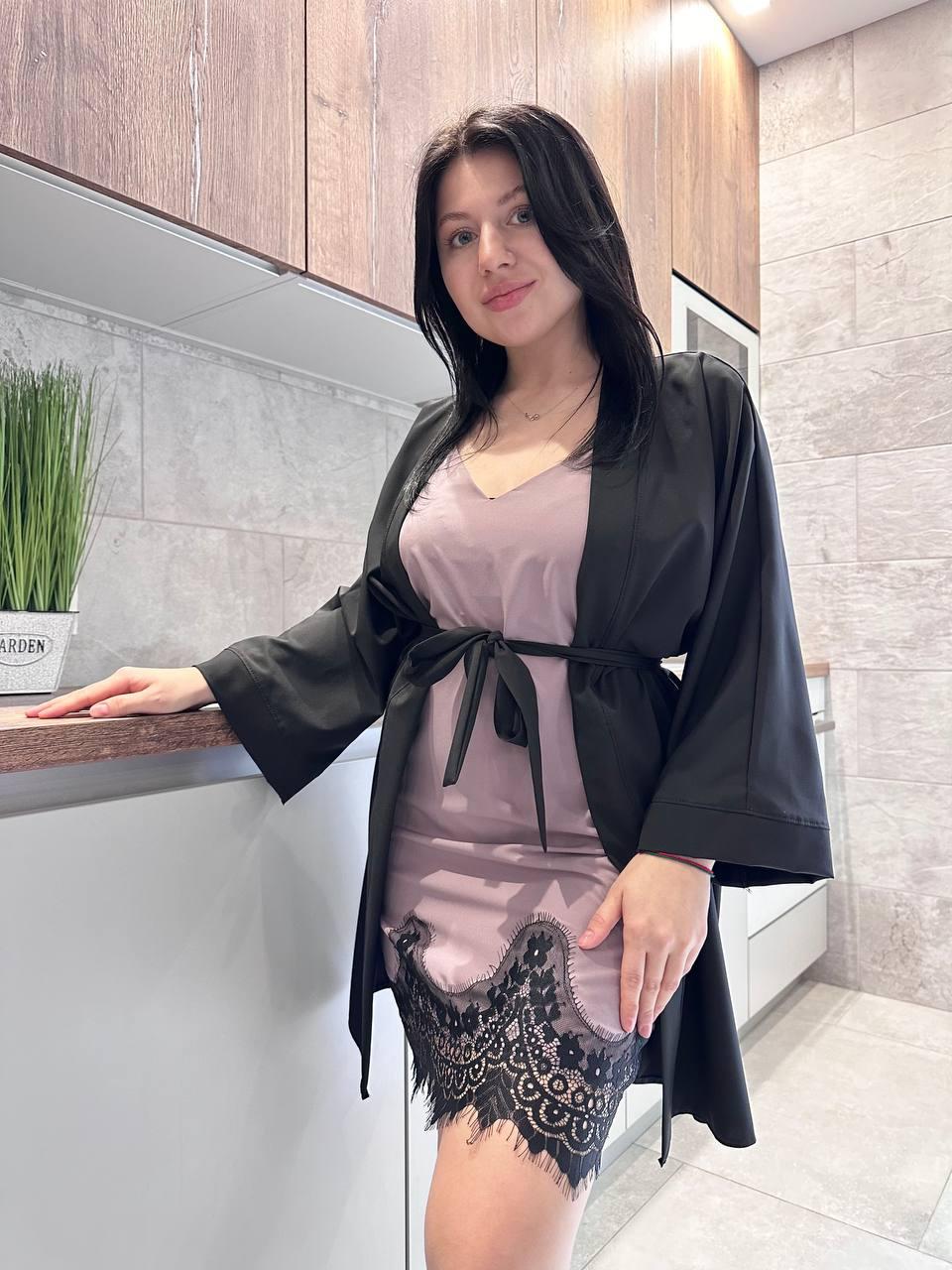 Хатній одяг комплект двійка халат і сорочка.